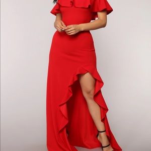 Red maxi dress